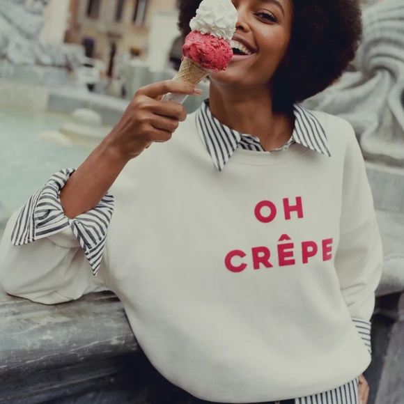 Maeve Tops - Anthropologie Maeve x Jordan Nickson Oh Crepe Sweatshirt Top Size XXS NWT